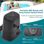 60" X 60" X 25" Hot Tub, 2-4 Person Inflatable Hot Tub, Square Blow Up Portable Bathtub Outdoor Spa with 120 Bubble Jets and Heater Pump, Filter