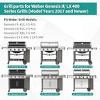 Stainless Steel Genesis II Grill Grates for Weber Genesis 2 Grill Parts Porcelain Enameled Flavorizer Bars Heat Deflector for Weber Genesis II E-410 S-410 II LX E-435 S-435 E-440 S-440 GS4