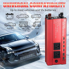 HITRENDS 900W Car Power Inverter 12V to 110V, DC to AC Converter with 4 USB Ports (24W Quick Charge) & 2 AC Outlets, for Camping, RV, Laptop, CE, FCC and ROHS Certified