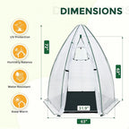 EAGLE PEAK Portable Mini Dome Greenhouse with Zippered Door and Mesh Window, Outdoor Mini Hexagon Greenhouse Kit for Indoor Outdoor Gardening 63”x63”x72”, Agricultural Bubble Film Cover