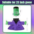 Watayo 2 Pcs/Set Halloween Monster Goose Outfits, Porch Goose Statue Monsters Costume, Lawn Goose Monster Clothes with Hat for 23" Statue Halloween Fall Outdoor Patio Garden Yard Decoration