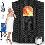 Portable Steam Sauna for Home, Portable Sauna Box Full Body for Home with 9 Adjustable Heat Levels, Steam Sauna with 3L 1500W Steamer, Folding Chair, 99 Minute Timer