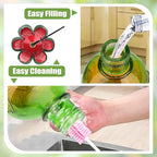 BOLITE Hummingbird Feeder, Glass Hummingbird Feeders for Outdoors Hanging, 22 Ounce, Five Feeding Ports with Perch, Peony Flower Shape, Orange and Green, Gifts for Women Men, Gifts for Mom Dad