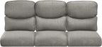 Pop 22x25/22x24 Outdoor Cushions for Patio Couch Chairs Set of 3 - High Back Comfy Outside Seat Cushions for Lawn Wicker Dining Rocker Glider Loveseat 3-Seater Sectional Sofa - Grey/Smile
