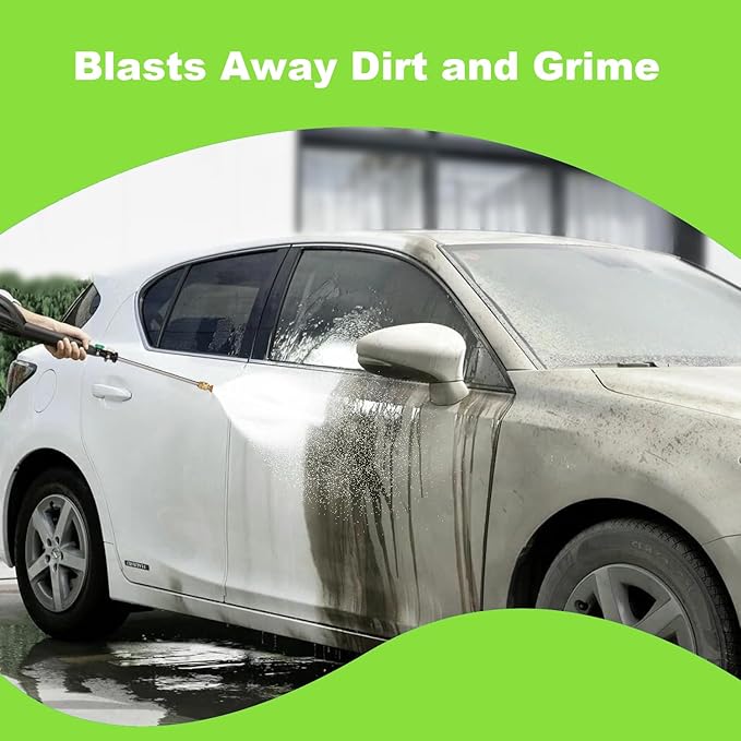 Pressure Cleaner 5000 PSI 4.0 GPM Power Cleaner with 33FT Hose, 4 Nozzle and 500ML Foam Cannon, Cleaner Machine for Home, Car Washing, Fence Cleaning, Patio, Green