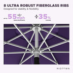 Midtown Umbrellas Push Pop Sunbrella Umbrella 8 Feet Outdoor Umbrella in Bengali Purple Fabric - Patio Umbrella, Backyard Umbrella, Garden Umbrella, Picnic Table Umbrella & Pool Umbrella - Black Pole