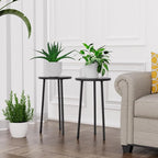 Plant Stand Indoor 2 Pack: Corner Wood 20 Inch Plant Stand Mid Century Modern Decor - Small Round Plant Table for Indoor Plants - Outdoor Plant Holder for Patio Living Room Bathroom Office (Black)