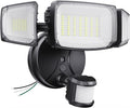 Olafus 80W Motion Sensor Outdoor Lights, 8000lm Hardwired Motion Flood Light Dusk to Dawn, IP65 Waterproof LED Security Floodlights, 6500K Motion Detector Lights for Outside, Black