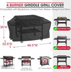 Unicook Griddle Cover for Blackstone 36 Inch 4 Burner Grill, Unique UV Resistant Waterproof Vinyl with Polyester Lining, Flat Top Gas Grill Cover for Pit Boss, Nexgrill, Camp Chef, Blue Rhino Razor