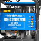 4000 PSI 4 GPM Kohler 429 cc 14 HP E-Start Gas Engine Hot Water Pressure Washer with Hose Reel, Model HPW40K