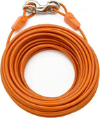 IntelliLeash 70FT Tie-Out Cables for Large Dogs - Strong, Safe, and Durable Dog Tie-Outs for up to 250 Pounds - Weather and Wear Resistant Galvanized Aircraft Cable for Outside Use