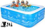 Inflatable Swimming Pool, 79 x 58 x27 inch Full-Sized Inflatable Pools with Seats, Extra Large Blow Up Durable Thickened Pools for Outdoor, Garden, Backyard.