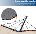 TegerDeger 12FT 2 Person Hammock with Stand Included 55 x 79IN Large Hammock 450LB Capacity with Hardwood Spreader Bar & Nylon Rope for Outside, Patio, Garden, Backyard, Beach, Poolside - Gray