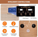 Sauna, Far Infrared Saunas for Home Room 800W/110V Indoor Sauna for Single Person Okoume Wood Sauna with 1 Person Low EMF Dry Sauna with Speakers/Air Hole and LED Color Light - 28.8 * 35.3 * 61.5 in