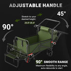 LEVELEVE Heavy Duty Folding Wagon - 2-in-1 Collapsible Cart, 400lb Capacity, All-Terrain Wheels w/Brakes & Side Pockets (Army Green)