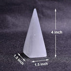 JIC Gem 2pcs Selenite Pyramid 4" Crystal Point White Reiki Healing Crystal Stone for Energy Cleansing and Protection