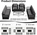 Outdoor Patio Furniture Set, 5-Piece Aluminum Patio Conversation Set All-Weather Metal Outdoor Sectional with 6 Inch Thick Cushions, Deep Setting for Garden, Outside and Porch