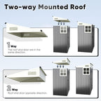 Quictent 5X3 FT Heavy Duty Outdoor Metal Storage Shed,Lockable Garden Shed with Rotating Roof, Waterproof Shed for Bike Storage, Tool Storage, Temporary Storage,Dark Gray(5.5X2.8 FT Base, No Floor)