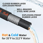 Pressure Washer Hose 200FT, 3/8" Power Washer Hose Steel Wire Braided with Swivel Quick Connect, Commercial Grade Industrial High Pressure Water Washing Hose (4800PSI, 200FT)