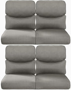 Pop 22x25/22x24 Outdoor Chair Cushions Set of 4 - Heavy Duty High Back Replacement Zippered Cushion for Patio Furniture Set Dining Rocking Chairs Loveseat L-Shape Sofa - Grey/Smile