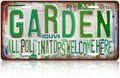 Vintage Garden Metal Tin Sign License Plate Wall Decor for Garden Lover 12 x 6 Inches - all pollinators welcome here