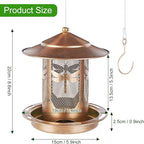 Bird Feeder, Metal Wild Bird Feeders for Outdoors Hanging, Beautiful Birdfeeders for Outside Garden Patio Decors - Dragonfly Pattern
