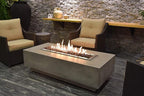 Elementi | Granville Gas Fire Pit Cast Concrete 60" Rectangular Fire Table, Outdoor Fire Pit Electronic Ignition | Canvas Cover, Lava Rock Included | Light Gray (Natural Gas)