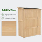 MCombo Outdoor Storage Cabinet, Wooden Storage Shed with Latch, Outside Garden Tool Shed with 2 Doors for Patio Yard Lawn, 1900 (Natural, Large)