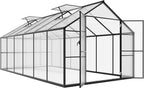 BlueWish 8x12FT Greenhouse for Outdoors, Greenhouses with 2 Adjustable Vents,Aluminum Frame, Heavy Duty Greenhouse Kit with Polycarbonate Panel, Walk-in Green House for Garden, Gray
