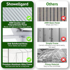 10x6ft Polycarbonate Greenhouse, Heavy Duty Walk-in Aluminum Greenhouse for Outdoors, with Ventilation Window, Sliding Door, Rain Gutter, Green House for Plants Backyard Silver
