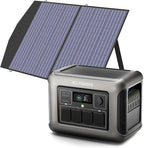ALLPOWERS R1500 LITE 1600W/1056Wh & 3500+ Cycle LiFePO4 Battery with 4xAC Outlets, 650W MPPT, and UPS <15ms for Home, RV, Outdoor. (R1500 LITE+SP027-100W)