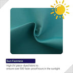 idee-home Outdoor Pillows with Inserts Included, Patio Outside Lumbar Pillows Waterproof Set of 2, 12 x 20 inch Peocock Blue
