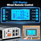 2000 Watt Pure Sine Wave Inverter 12v DC to 110v 120v AC Converter,4000W Peak Power Inverter with 4 AC Outlets,USB Port,Type-C,Remote Control LCD Display for Truck, RV, Vehicles, Solar Off-Grid