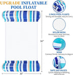 Pool Floats Adult - 2 Pack Inflatable Pool Floats Hammock, Multi-Purpose 4-in-1Pool Floats for Adults, Swimming Pool Water Hammock Lounge