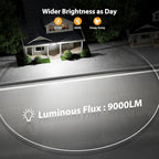 Onforu 80W 9000LM Flood Lights Outdoor, Brightness Security LED Flood Lights with 3 Adjustable Heads, Switch Controlled, IP66 Waterproof 6500K Outside Exterior Flood Light for Yard Garage Eave Patio