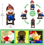 Gnome Reading Solar Statue - Outdoor Solar Gnome Reading on a Chair Garden Decor - Unique Design Ideal Gifts for Women,Mom
