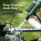 Hooyeah Portable Cordless Pressure Washer, Lithium Battery Powered Handheld Water Sprayer, Max 217 PSI, 5-in-1 Nozzle & Foam Pot, Type-C Charging Foldable Pressure Washer Gun for Car, Bikes, Patios