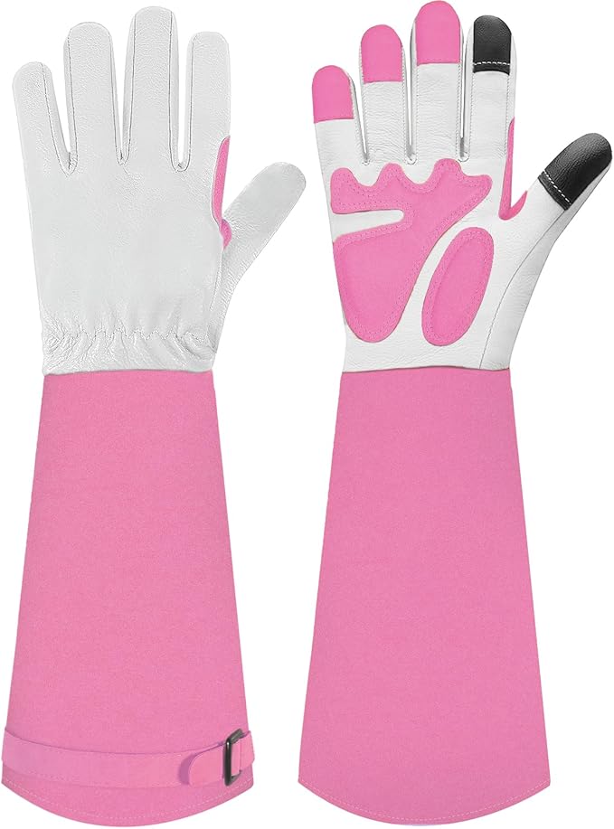 Long-Gardening-Gloves for Women/Men - Thorn Proof Rose Pruning Gloves Heavy Duty Gauntlet-M