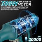 Cordless Pressure Washer for Makita 18V Battery 700 PSI Portable Handheld Power Washer with 6-in-1 Nozzle Foam Cannon for Car Floor Fence Wall Cleaning (Battery Not Included)