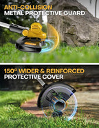 Cordless Weed Wacker, for Dewalt 20V Battery, 3 in 1 Battery Powered Weed Eater & Edger & Mower with Auto Line Feed, 20000 RPM 12 Inch Brushless Grass Trimmer, 6 Line Spools String Trimmer for Lawn