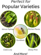 GARDENERA Sphagnum Moss Potting Mix for Carnivorous Plants, Moss and Perlite Blend for Potting Venus Fly Traps, Sarracenia, Pitcher Plants - 75% Sphagnum Moss + 25% Perlite - Made in USA - 4 Quart