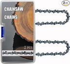 2PC 18 Inch Chainsaw Chains Fit Poulan Pro PR4218 / PP4218A / PP3516AVX, Replacement for Greenworks GCS80420, GCS80421,GCS80450, Poulan, Ego, Kobalt, Echo and More - 3/8"LP .050" Gauge 62DL