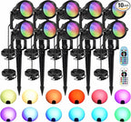 10W RGBW LED Landscape Lights Spot Lights Outdoor for Yard Garden Decor Spotlight, Landscape Lighting with 16 Color Changing and Remote IP68 Waterproof (10)