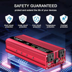 1000W Power Inverter 12V DC to 110V AC Car Plug Adapter Outlet Converter with Dual AC Outlet 3.4A USB 12 Volt Invertor Car Cigarette Lighter Inverter for Laptop Computer RV Truck