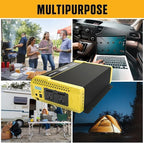 Krieger 1500 Watt 12V Pure Sine Inverter Dual AC Outlets & USB, Installation Kit Included, Automotive Portable Power for Tools, Camping & Car Accessories - ETL Approved
