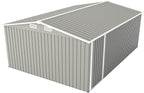 10x14 FT Outdoor Metal Storage Shed with Lockable Door, Steel Garden Utility Shed with Vents, Backyard Patio Tool Shed for Lawn Equipment, Bike, Firewood and Mower Storage, Light Gray