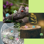 40 Pcs Luminous Mini Resin Owls, Glow in The Dark for Fairy Garden, Garden Miniatures, Plant Décor and Car Accessories