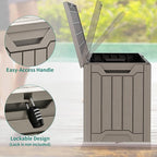 YITAHOME 30 Gallon Deck Box Outdoor Storage Box, Waterproof Resin Package Delivery and Storage Box with Lockable Lid for Patio Furniture Cushions, Pool Accessories, Garden Tools, Brown