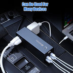 HITRENDS 300W Car Power Inverter, DC 12V to AC 110V with 2 USB Ports, 2 Type-C Ports, and 2 AC Outlets for Car, Home, and Travel Use (Black)