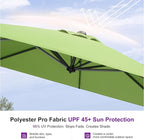 PURPLE LEAF 8 Feet Patio Umbrella Outdoor Cantilever Square Umbrella Aluminum Offset Umbrella with 360-degree Rotation for Garden Deck Pool Patio Apple Green